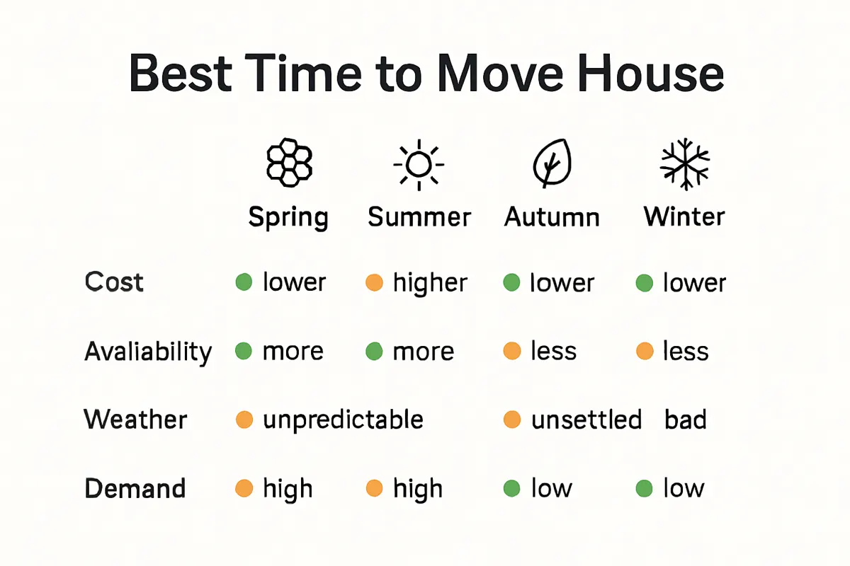 Best time to move house by UK season
