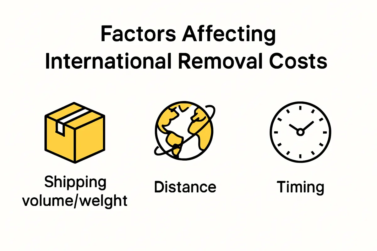 Infographic comparing main cost factors in international removals