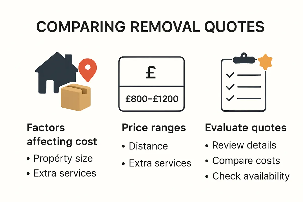 Infographic showing how to compare UK removal quotes