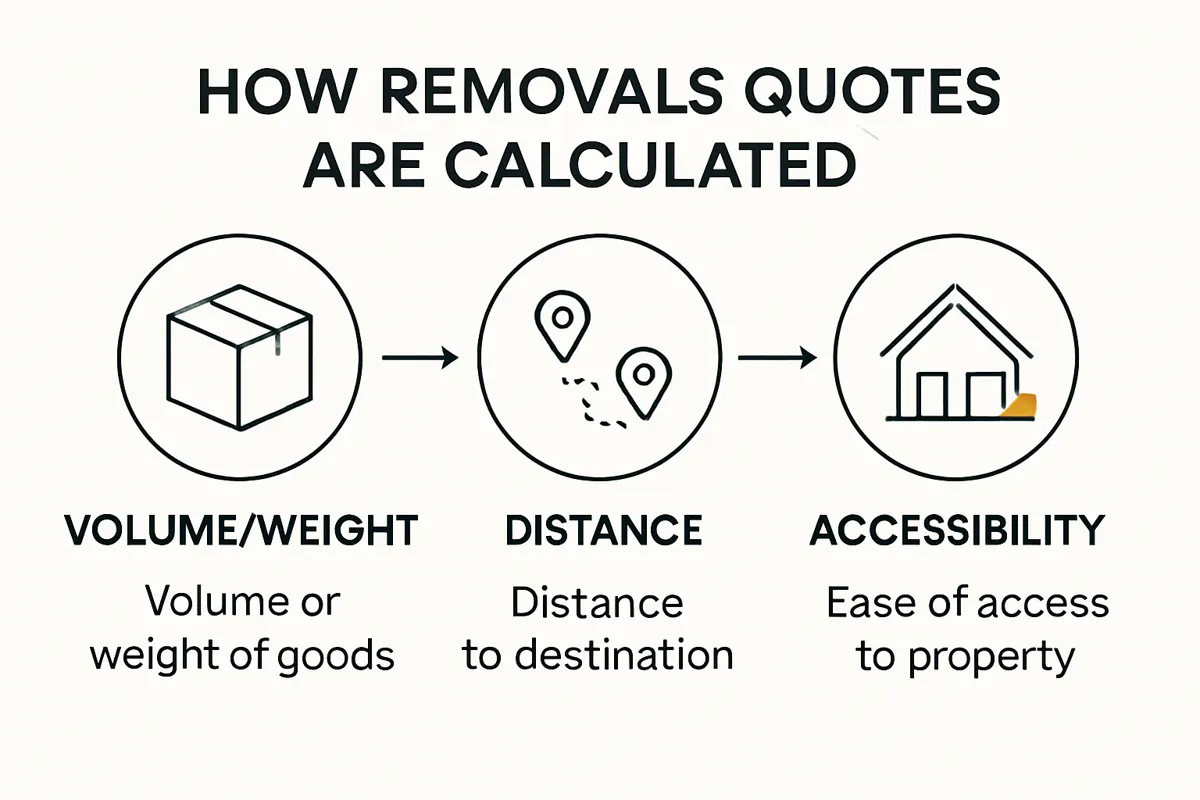 Flowchart showing how removals quotes are calculated