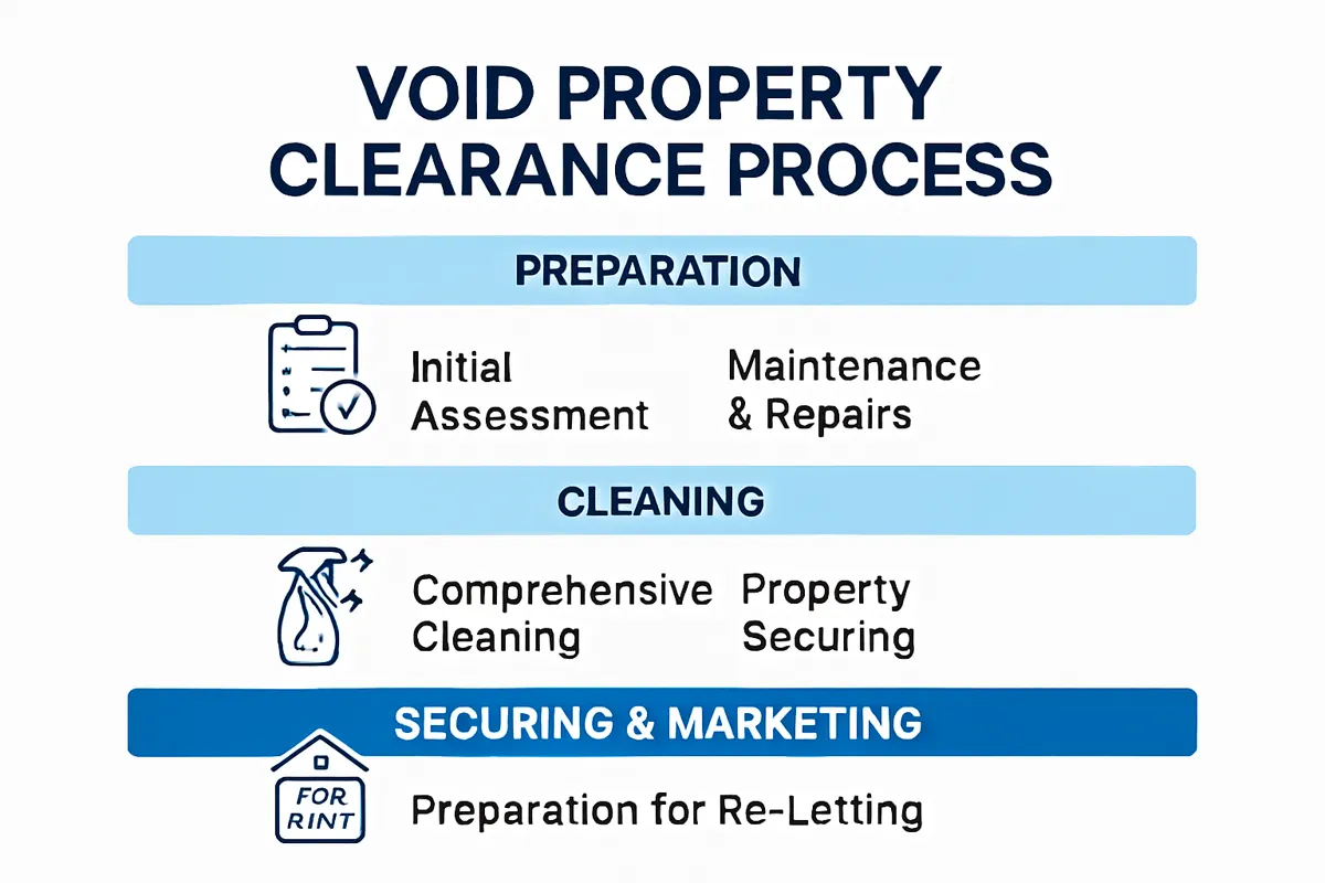 Infographic showing stages of void property clearance process