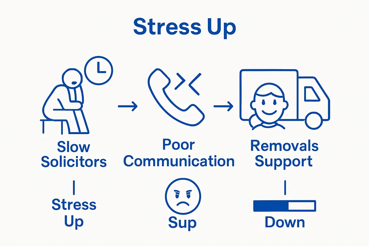 Infographic comparing stress sources on moving day