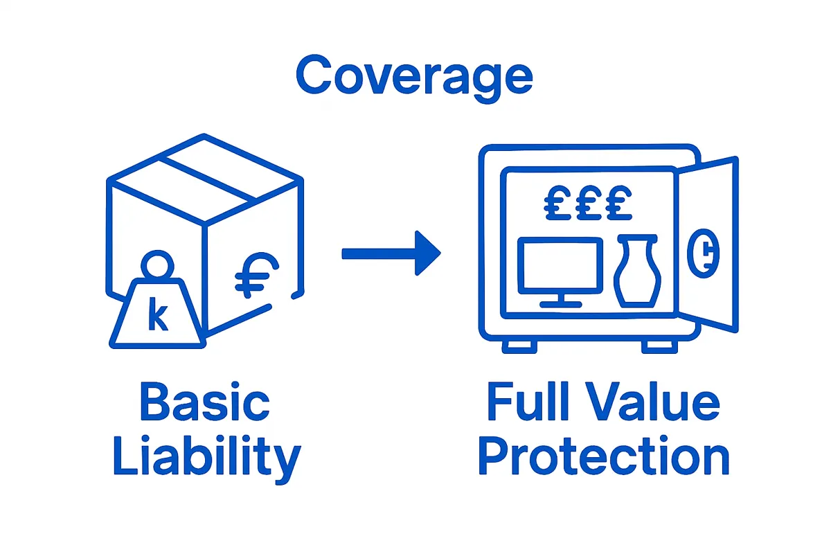 Comparison of Basic Liability vs Full Value Protection removals insurance