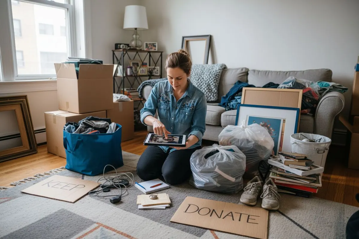 decluttering house move