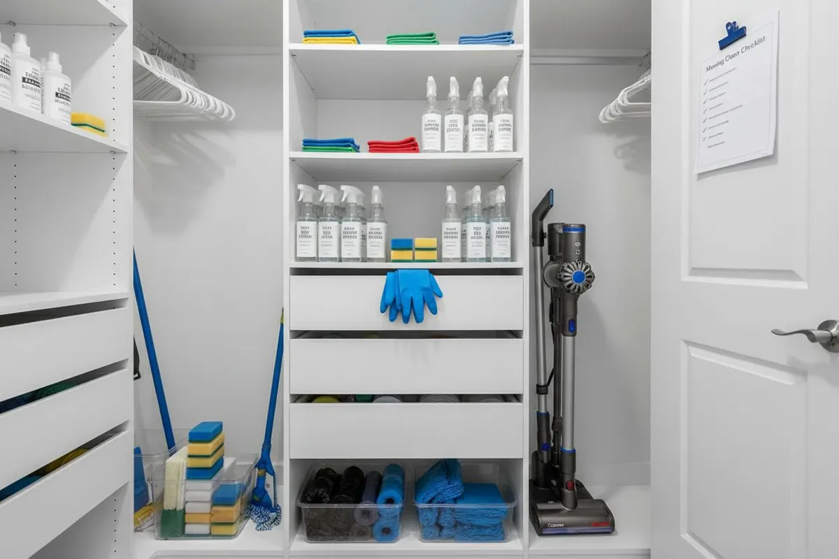 organized cleaning supplies