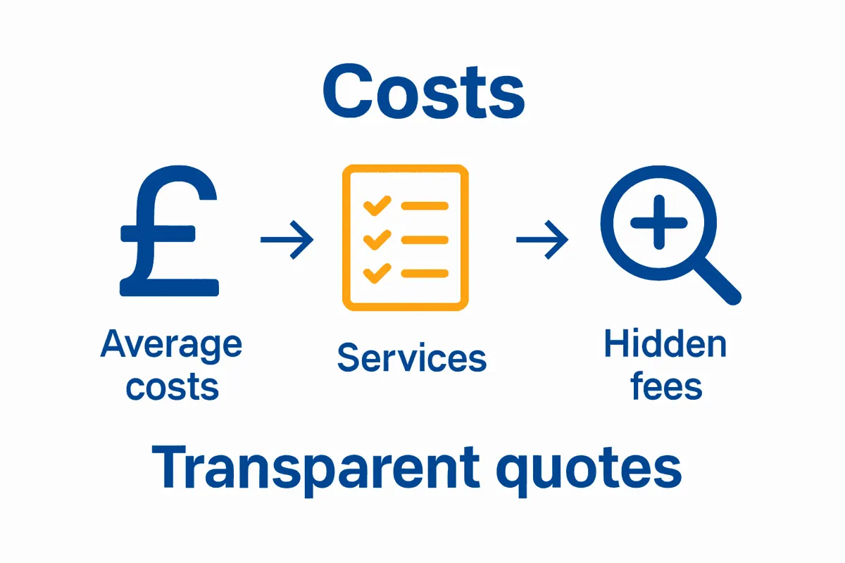 Infographic showing main office removal expenses and hidden fees.