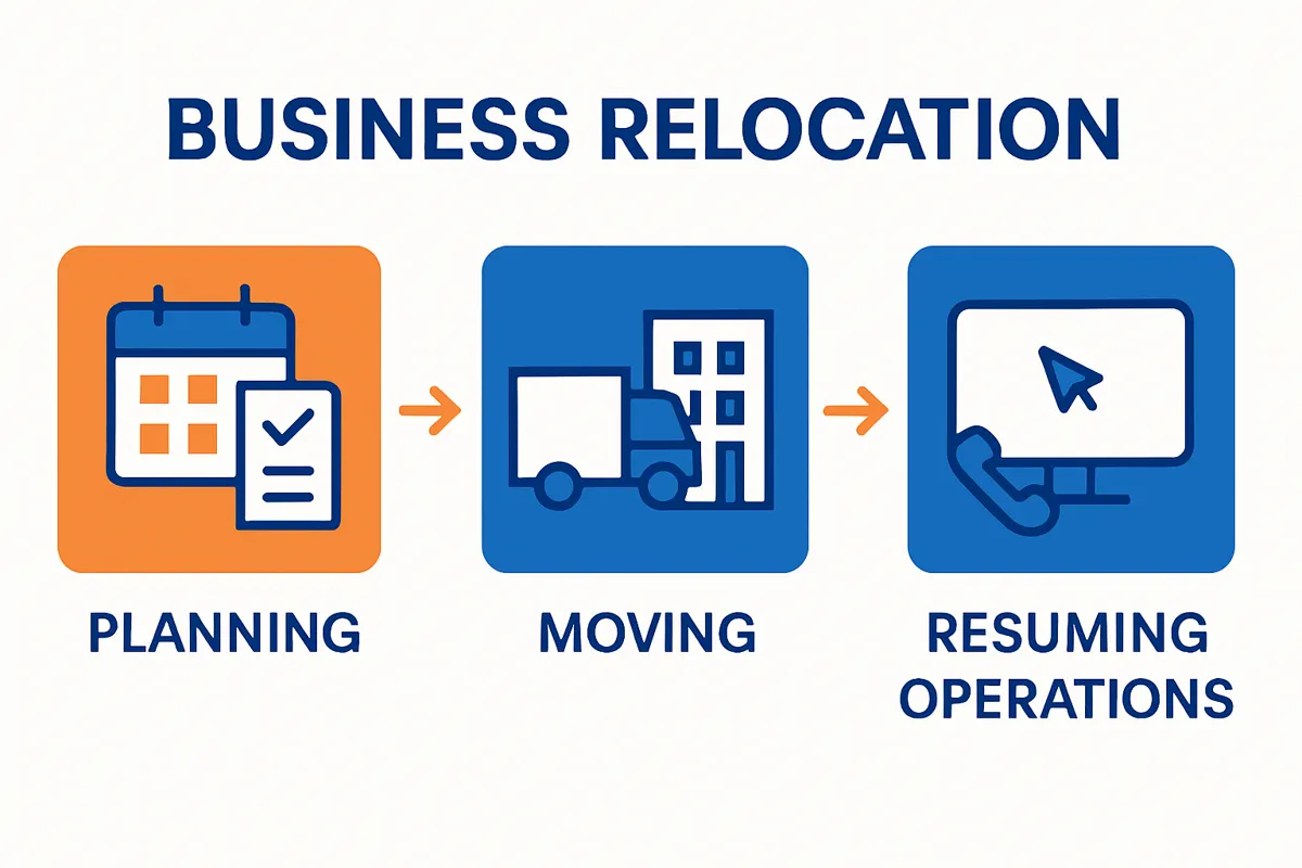 Infographic of business relocation steps