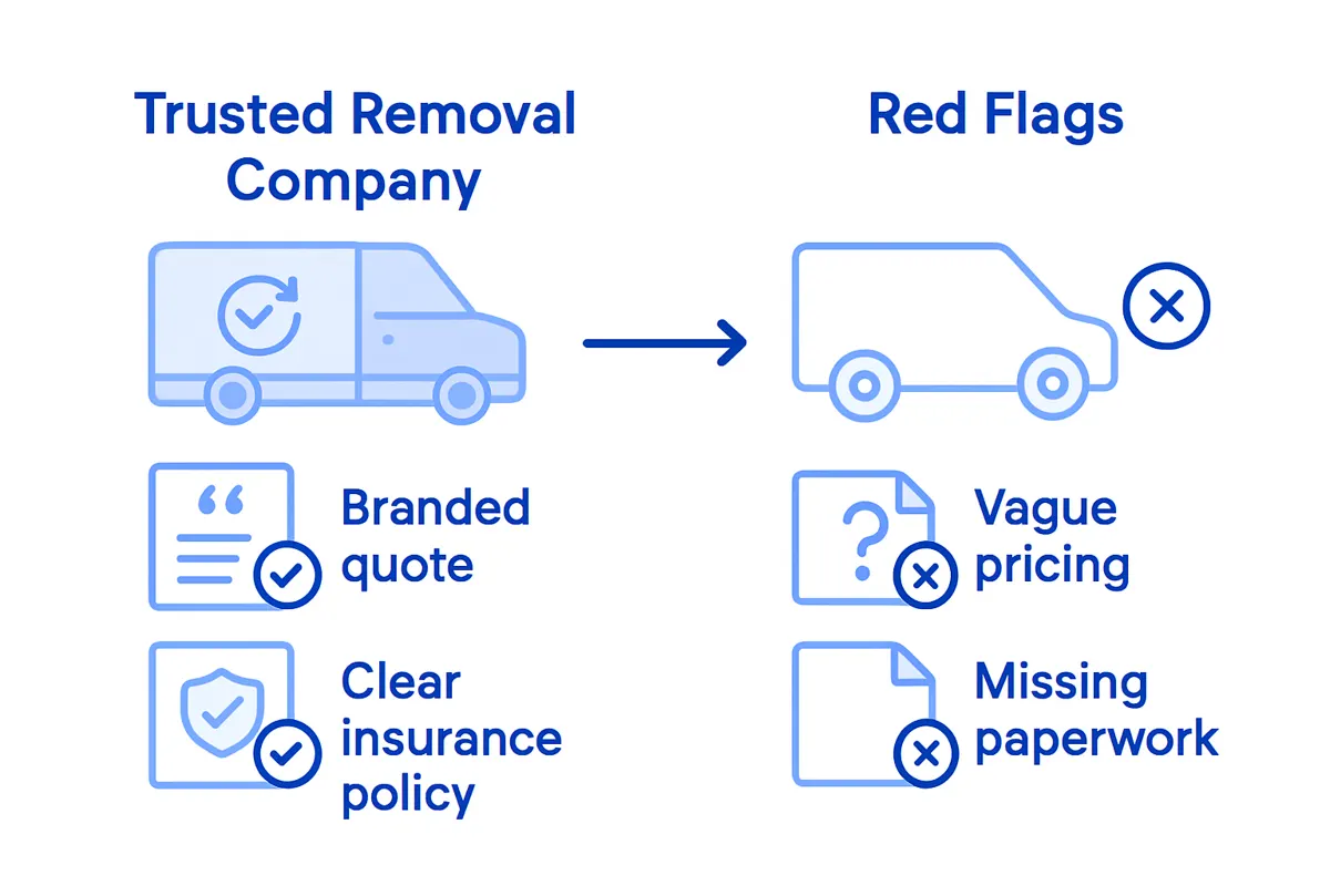 Trusted vs red flag removal company infographic