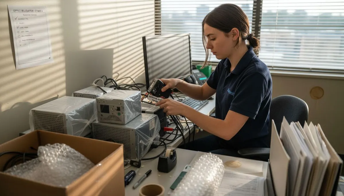 Staff labeling cables for secure packing