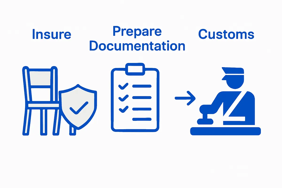 Infographic: insurance, documentation, customs for shipping