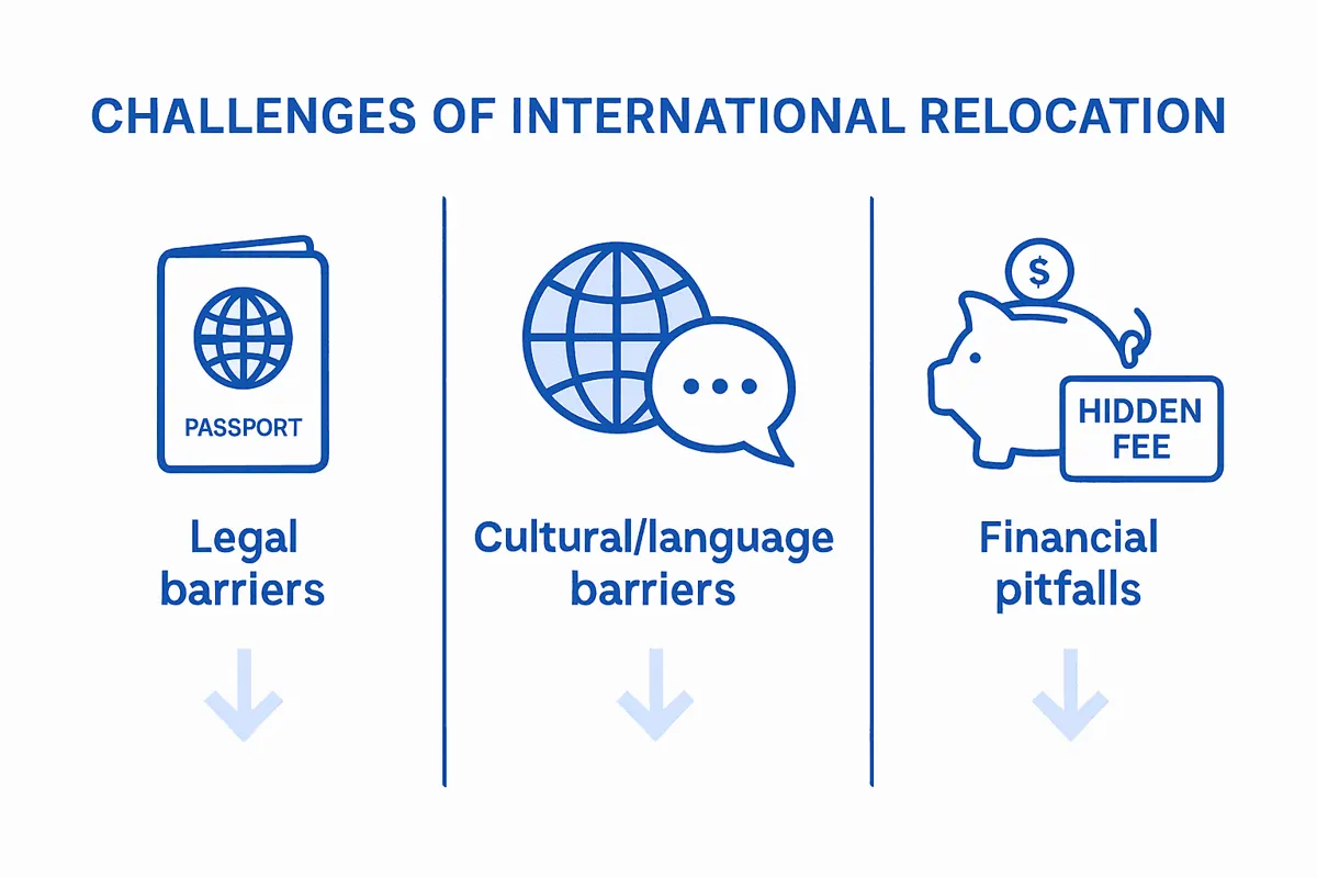 Infographic comparing main relocation challenges