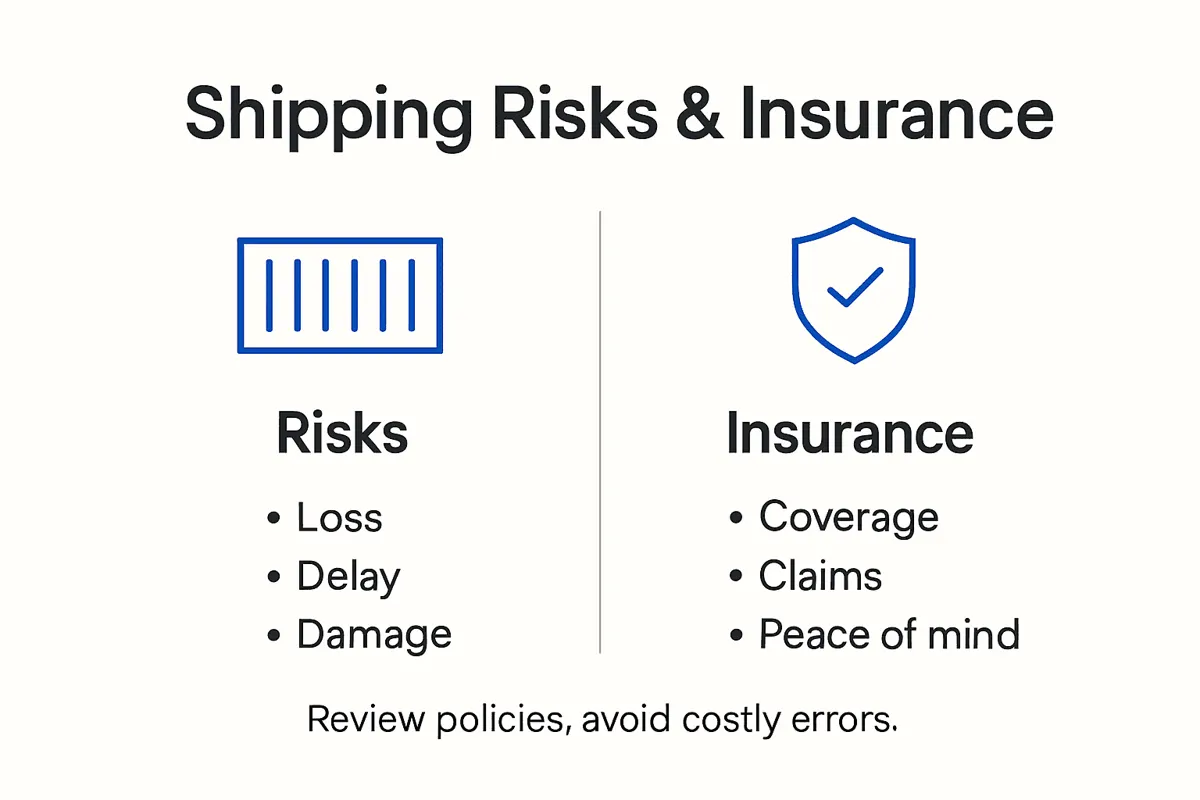 Infographic outlining shipping risks and insurance basics