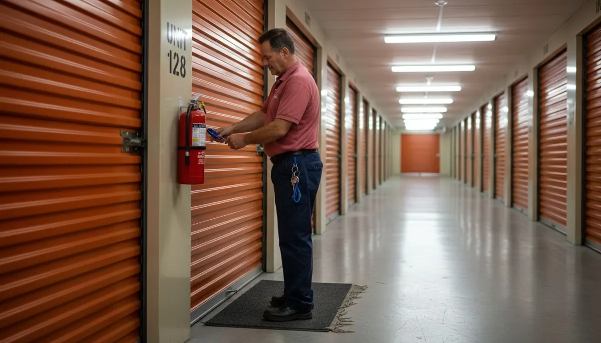 Manager unlocking storage unit in facility