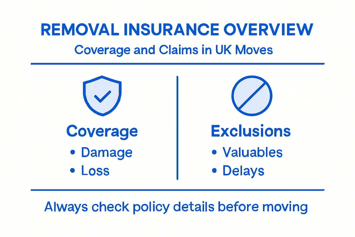Infographic showing removal insurance coverage and claims