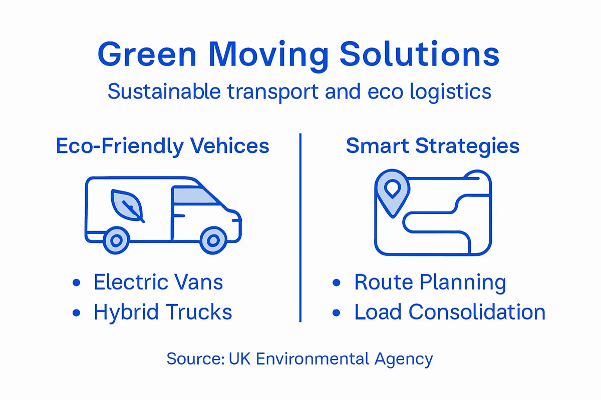 Infographic outlining green moving and logistics options