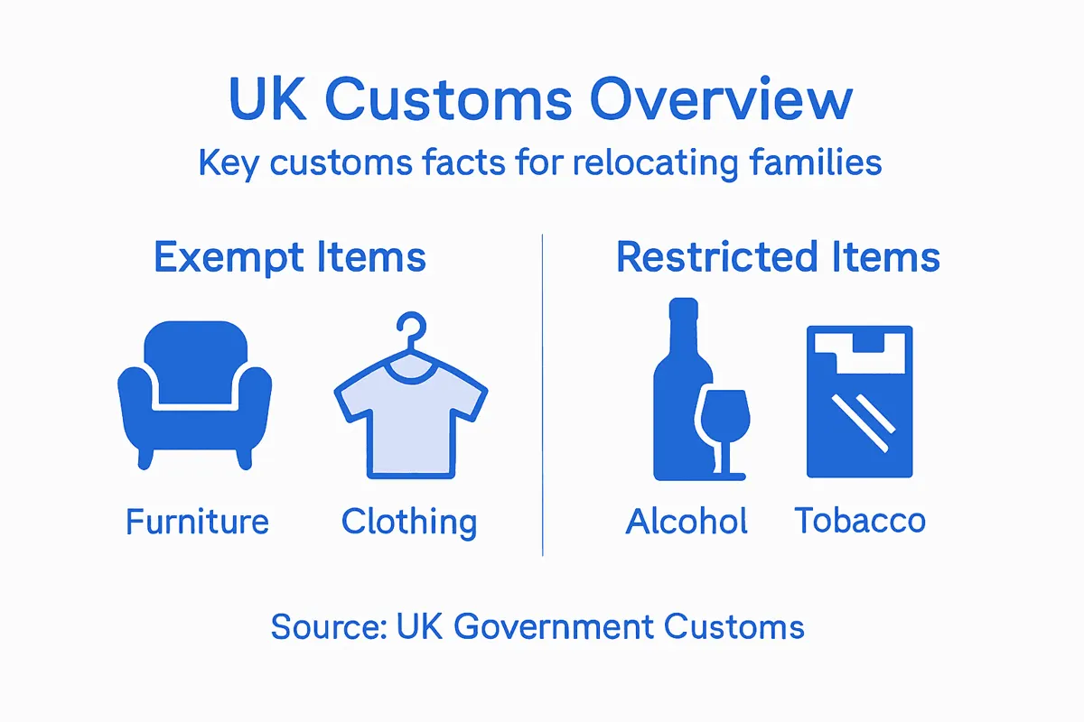 Infographic UK customs key exempt and restricted items