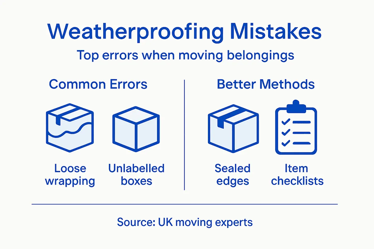Infographic of weatherproofing mistakes and solutions