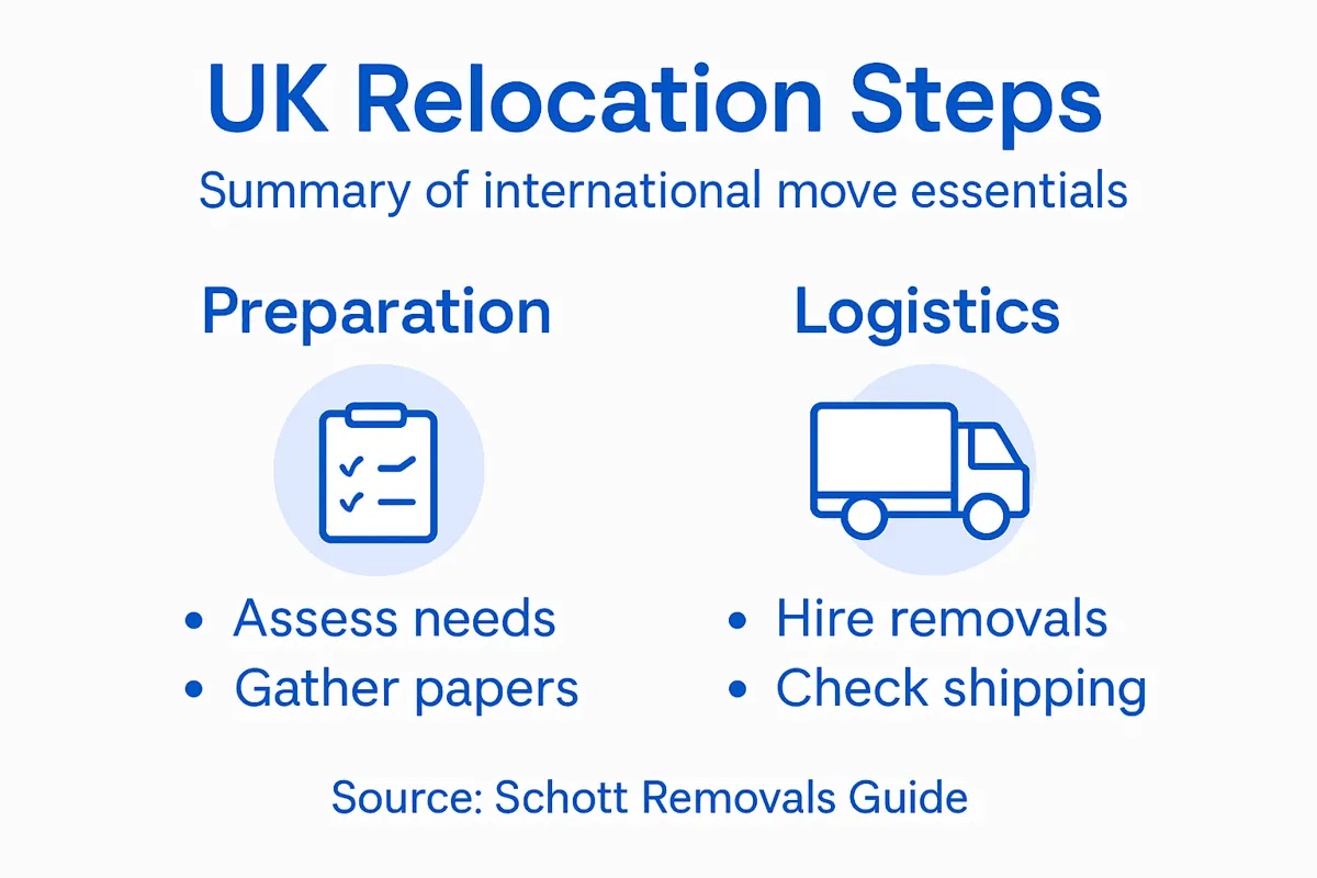 Infographic covering UK relocation process overview