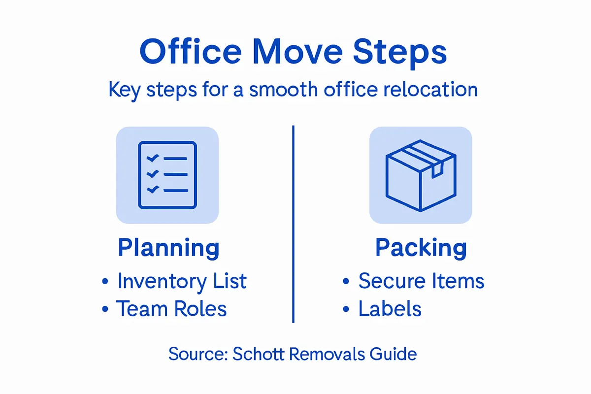 Infographic showing steps for an office move