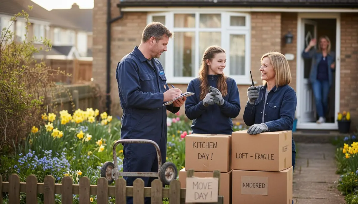 Family-run moving team preparing for move