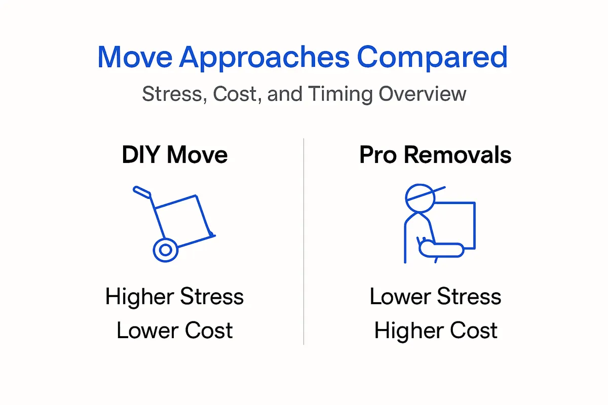 Infographic comparing DIY and professional moves