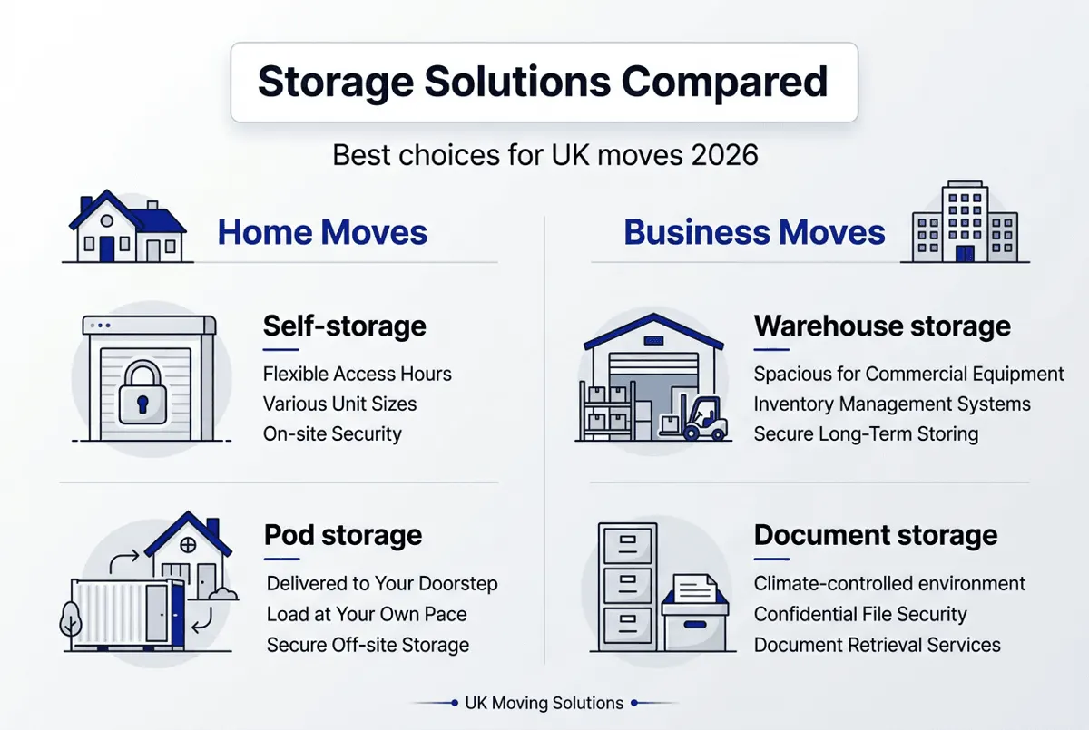 Infographic comparing UK storage solution types