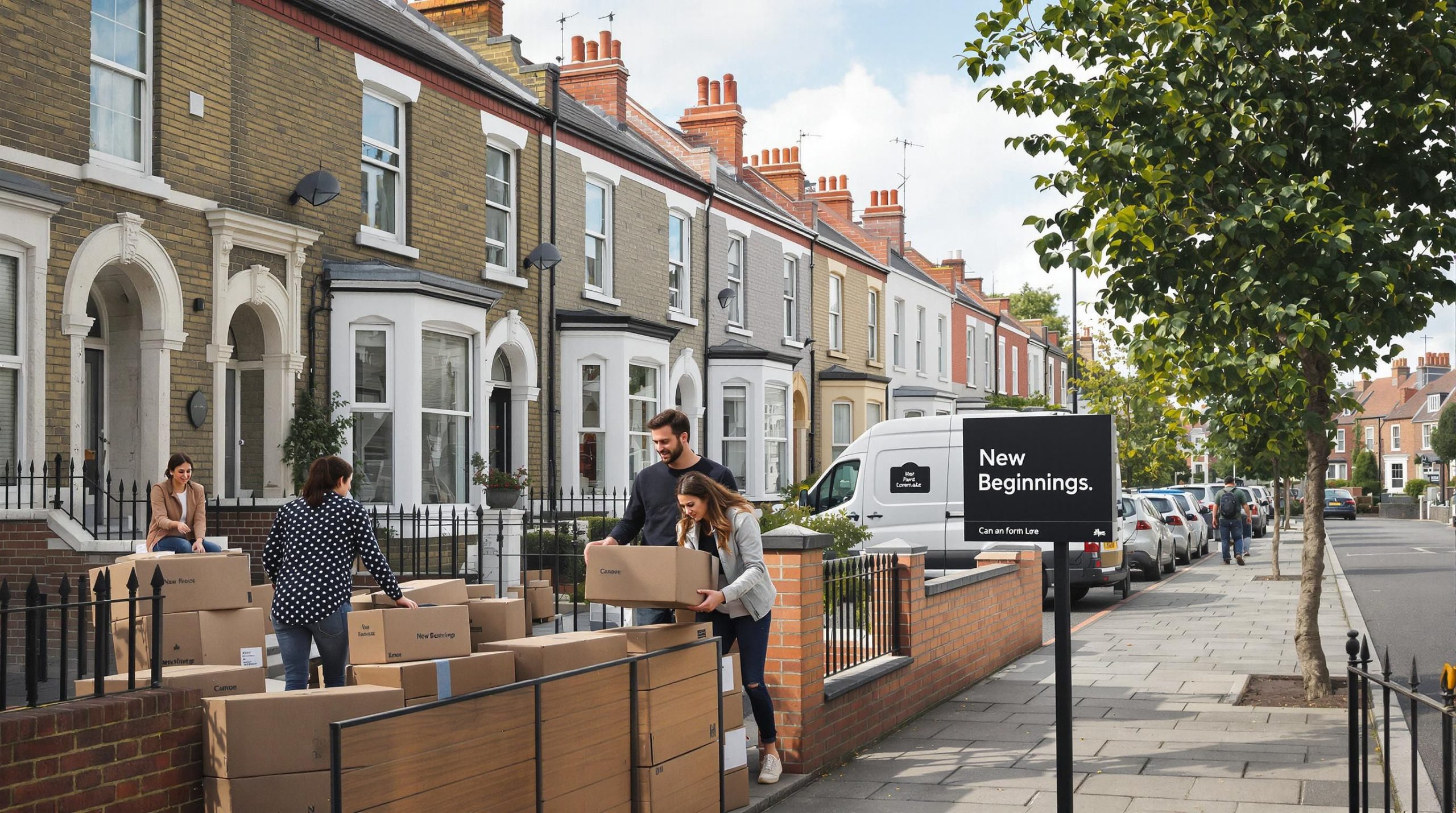 Teesside street with people moving in and friendly neighbors
