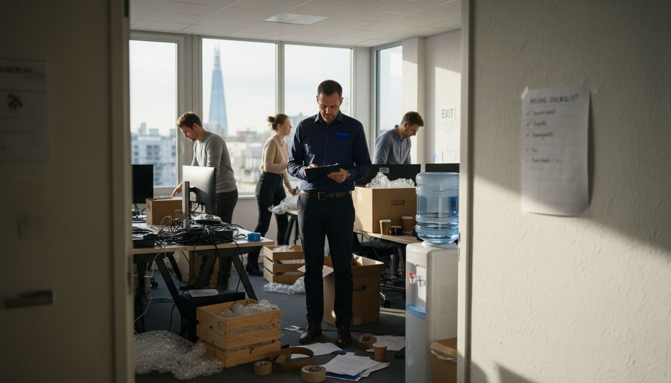 Office manager overseeing chaotic office move